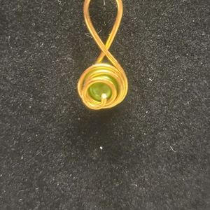 Dainty Gold and Tiny Green Faux Pearl Necklace